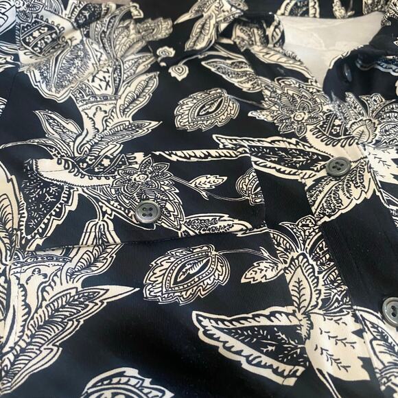 J. McLaughlin Catalina Cloth Black & White Paisley Shirtdress Women’s Size XS - Picture 6 of 8